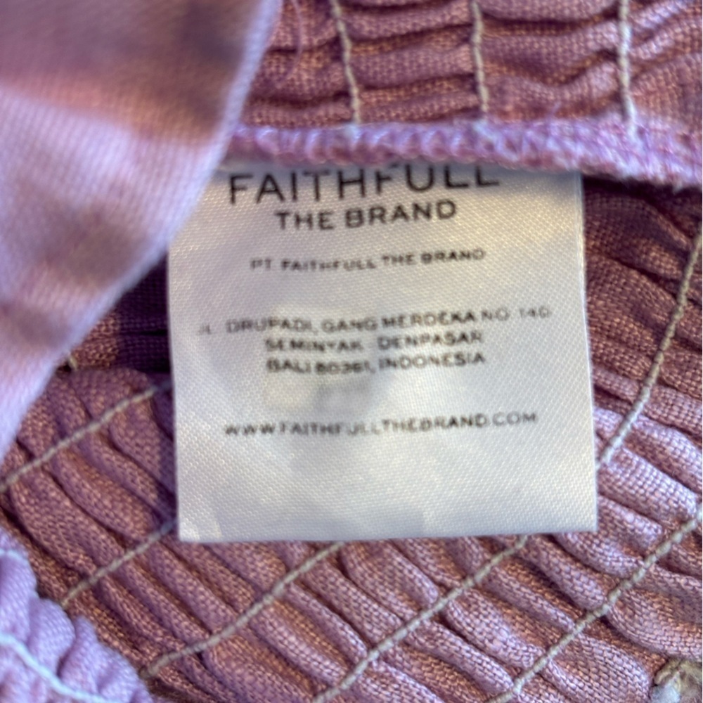 Faithfull the Brand Anthropologie Brand Pink Purple Annibelis Dress Smocked 4 - Picture 6 of 7